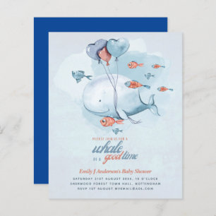 Papier BUDGET Baby shower Sea Life Whale Boys Invitation