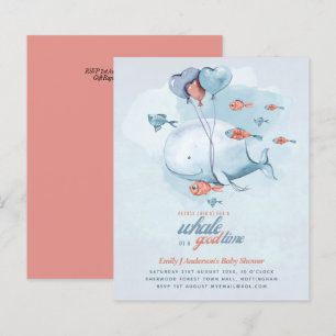 Papier BUDGET Baby shower Sea Life Whale Boys Invitation 