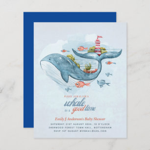 Papier BUDGET Baby shower Sea Life Whale Boys Invitation