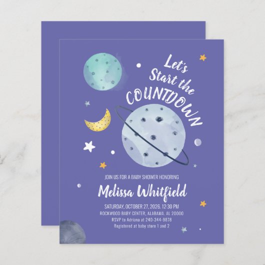 Papier Budget Baby shower spatial (Devant / Derrière)