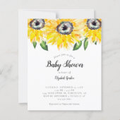 Papier Budget Baby shower tournesol élégant Script chic (Devant)