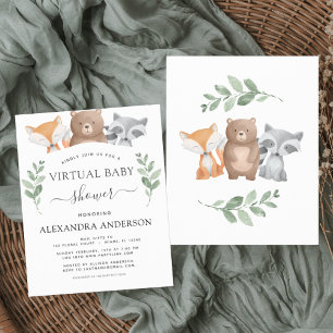 Papier Budget Baby shower virtuel Woodland Eucalyptus
