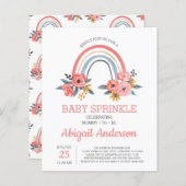 Papier Budget Baby Sprinkle Rainbow Floral Invitation (Devant / Derrière)
