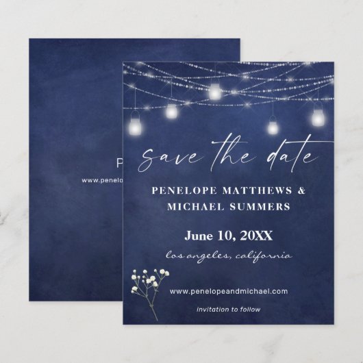 Papier Budget Baby's Breath B Chalkboard Date de sauvegar (Devant / Derrière)