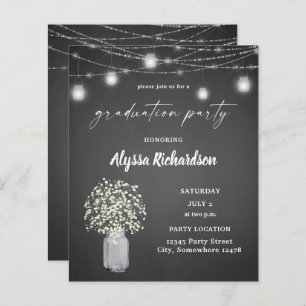 Papier Budget Babys Breath & Chalkboard Graduation Party