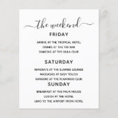 Papier Budget Bachelorette Week-end Itinéraire Tropical (Dos)