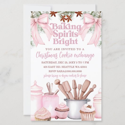 Papier Budget Baking Spirits Bright Pink Cookie Exchange (Devant)