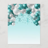 Papier Budget Balloon Arch Turquoise Argent 8e anniversai (Dos)