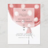 Papier Budget Balloon rouge moderne mariage simple Invita (Devant)