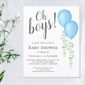 Papier Budget Balloons Couple's Twins Baby shower Invitat