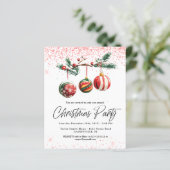 Papier Budget Balls de Noël Fête de Noël Invitation (Debout devant)