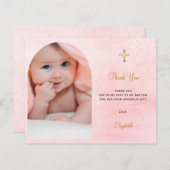 Papier Budget baptême arche photo blush or merci (Devant / Derrière)