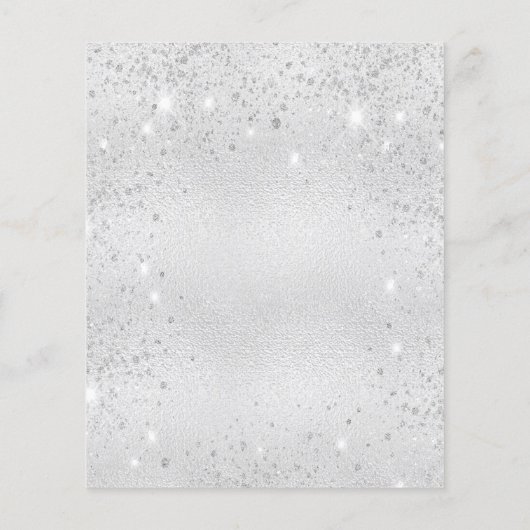 Papier Budget baptême argent parties scintillant invitati (Dos)