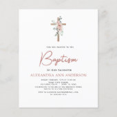 Papier Budget Baptême Dusty Rose Rose Vert Eucalyptus (Devant)