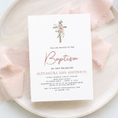 Papier Budget Baptême Dusty Rose Rose Vert Eucalyptus