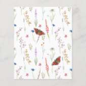 Papier Budget Baptême Fleur sauvage bleu et Invitation pa (Dos)