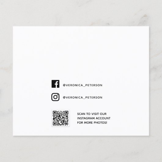 Papier Budget baptême floral photo code iQR merci (Dos)