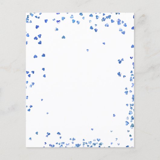 Papier Budget baptême garçon bleu coeurs invitation (Dos)