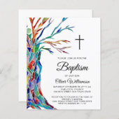 Papier Budget Baptême Invitation au baptême du garçon (Devant / Derrière)