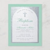 Papier Budget Baptême Monnaie Vert Faux Argent Invitation (Devant)