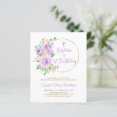 Papier Budget Baptême pourpre et première invitation d'an (Debout devant)