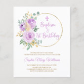 Papier Budget Baptême pourpre et première invitation d'an (Devant)