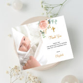 Papier Budget baptême rose floral fille QR merci