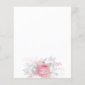 Papier Budget Baptême rose florales fille élégant (Dos)