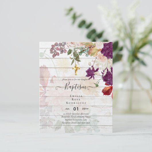 Papier BUDGET BAPTISME Automne Automne Chute Floral Chris (Debout devant)