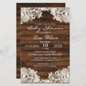 Papier Budget Barn Baby shower dentelle en bois Invitatio (Devant / Derrière)