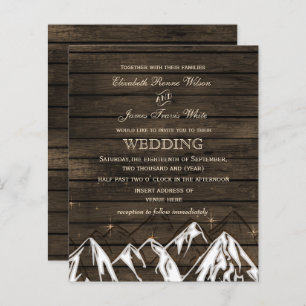 Papier Budget Barn bois Faire-part de mariage