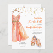 Papier Budget Basket Ball Sweet 16 Peach & Gold Parties s (Devant / Derrière)