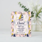 Papier Budget Bateaux à voile Nautiques Invitations d'ann (Debout devant)