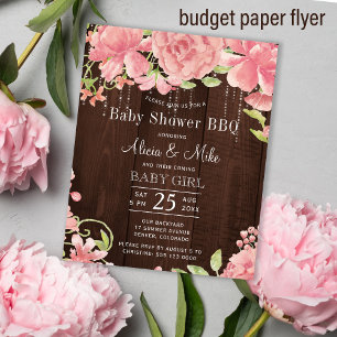 Papier Budget BBQ baby shower rustique petite fille invit