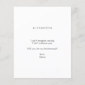 Papier Budget Be My Bridesmaid (Dos)