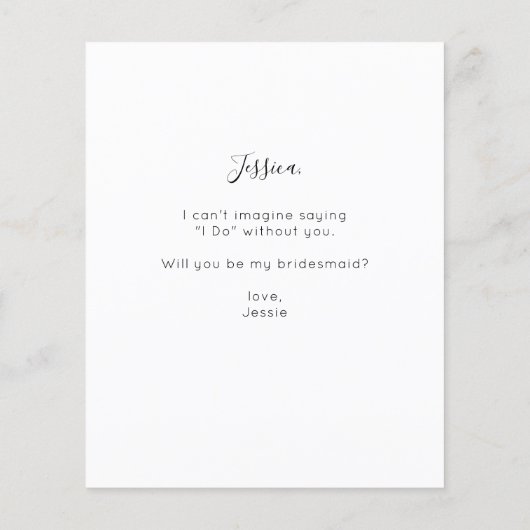 Papier Budget Be My Bridesmaid Photo Proposition Script V (Dos)