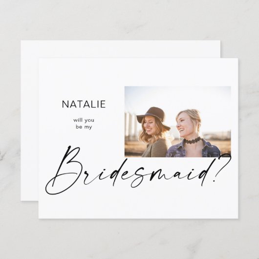 Papier Budget Be My Bridesmaid Small Photo Proposition (Devant / Derrière)