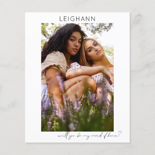 Papier Budget Be My Maid of Honor Photo Proposition Scrip (Devant)