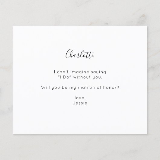 Papier Budget Be My Matron of Honor Photo Proposition Scr (Dos)