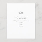 Papier Budget Be My Matron of Honor Photo Proposition Scr (Dos)