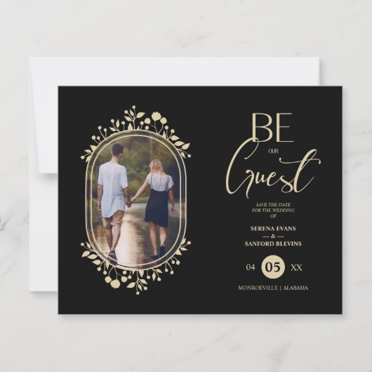 Papier Budget Be our Guest Wedding Floral Frame Photo (Devant)