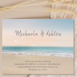 Papier Budget Beach Destination Mariage Invitation