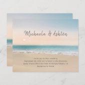 Papier Budget Beach Destination Mariage Invitation (Devant / Derrière)