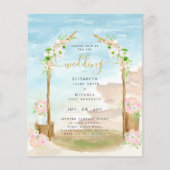 Papier BUDGET Beach Faire-part de mariage côtier (Devant)