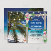 Papier Budget Beach Tropical Faire-part de mariage (Devant / Derrière)