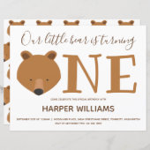 Papier Budget Bear One Baby 1er anniversaire (Devant / Derrière)