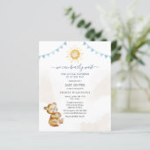 Papier Budget Bear Sunshine Boys Baby shower Invitation (Debout devant)