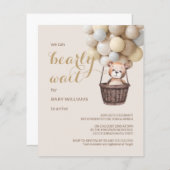 Papier Budget Bearly Wait Bear Balloon Baby shower jaune (Devant / Derrière)