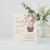 Papier Budget Bearly Wait Bear Balloon Baby shower jaune (Debout devant)