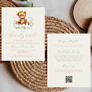 Papier Budget Bearly Wait Green Bear QR Code Baby shower
